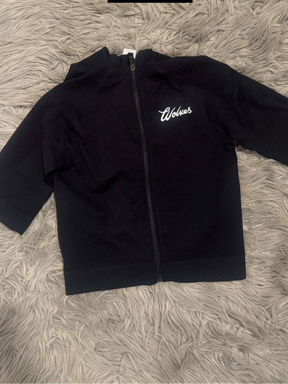 Black 'Wolves' Zip-Up Jacket